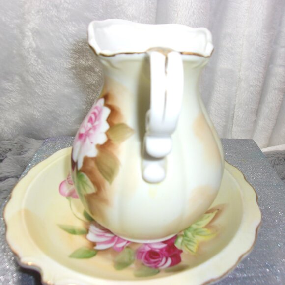 H-266 CHADWICK PORCELAIN DECORATIVE PITCHER AND BASIN - Picture 5 of 15